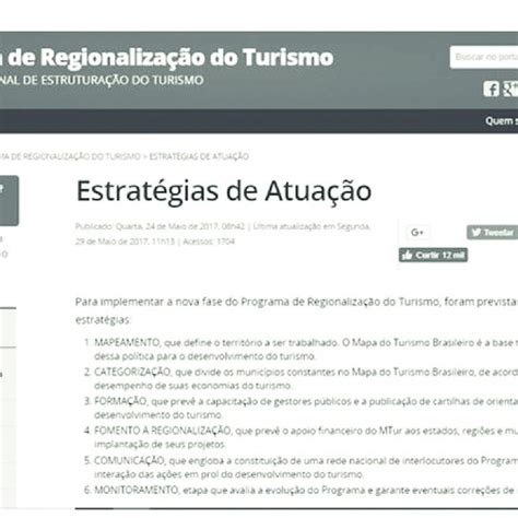 Estrat Gias De Atua O Do Programa De Regionaliza O Do Turismo