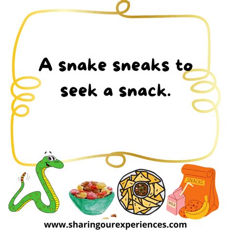 A Snake Is Eating Food Next To A Sign That Says A Snake Snacks To Seek