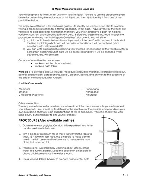 Find The Molar Mass Of A Volatile Liquid