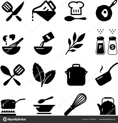 Cooking Kitchen Vector Icons Stock Vector by ©popicon 234093852