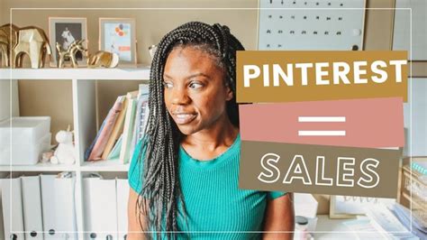 A Woman Standing In Front Of A Desk With The Words Pinterest Sales