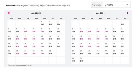 Hawaiian Airlines Flight Calendar - Zena Angelia