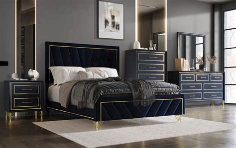 Giovanni Blue Bedroom Set Jasons Furniture Outlet