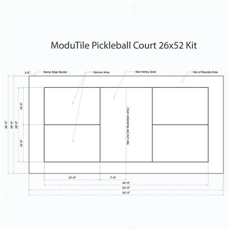 Pickleball Court Flooring, Kit, 26x52 | Court flooring, Pickleball ...