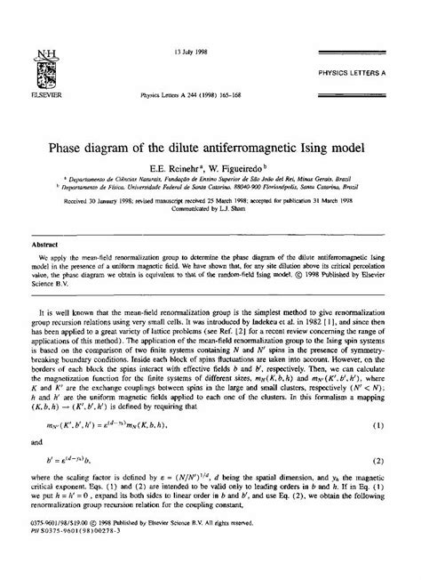 Pdf Phase Diagram Of The Dilute Antiferromagnetic Ising Model