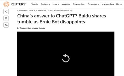 Il Nuovo Chatbot Di Baidu Ernie Delude Gli Investitori Ai Open Mind