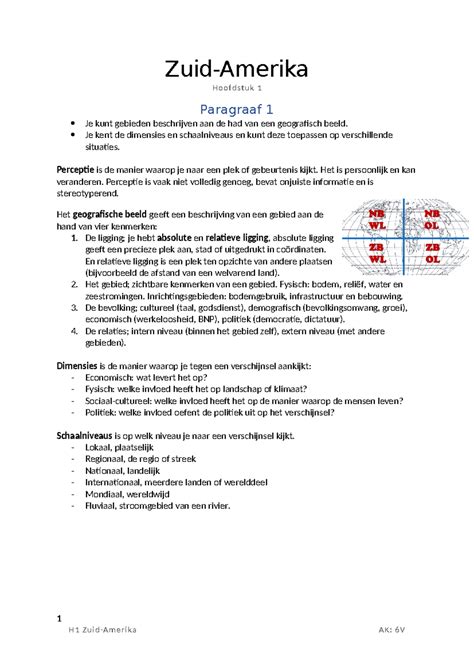 H Samenvatting Zuid Afrika Zuid Amerika Hoofdstuk Paragraaf Je