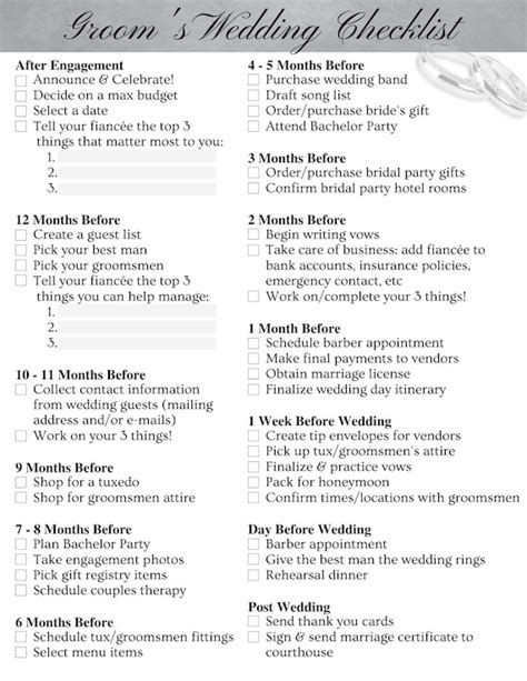 Groom S Wedding Checklist Editable Printable Instant Etsy