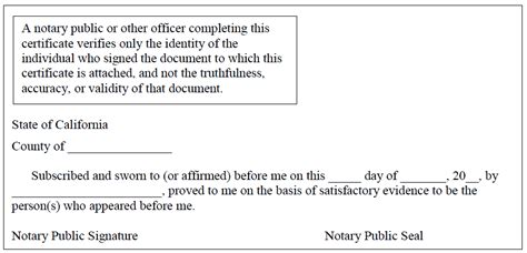 Notary Acknowledgment Form For Recording In California