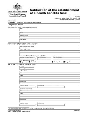 Fillable Online Apra Gov Notification Of The Establishment Fax Email