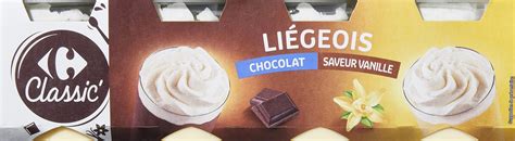 Liégeois chocolat saveur vanille Carrefour 800 g 8 x 100 g