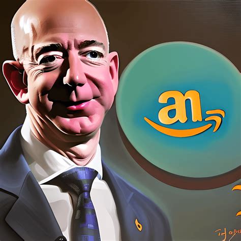 Jeff Bezos with Amazon Logo · Creative Fabrica