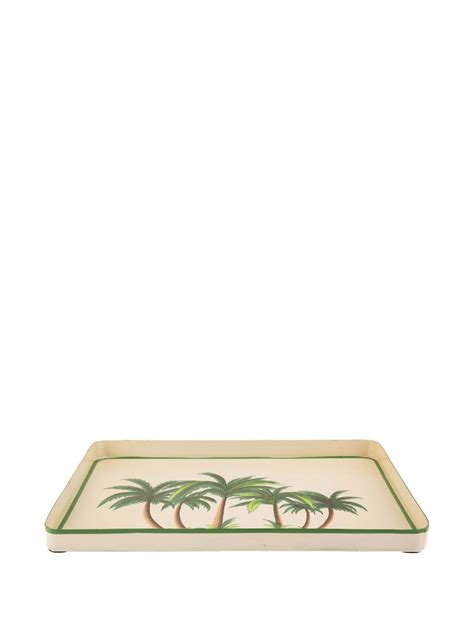 Les Ottomans Flora Hand Painted Palm Tree Tray Farfetch