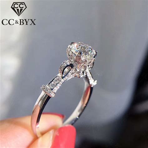 Cc Anillos De Boda Para Mujer Anillo De Piedra De Circonia C Bica