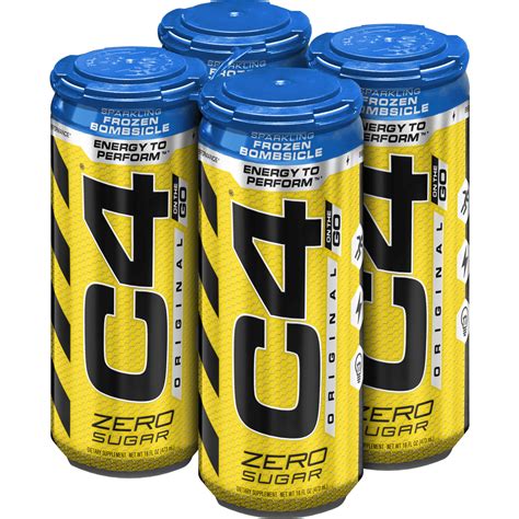 C4 Original Carbonated Pre Workout Drink Frozen Bombsicle Four 16oz