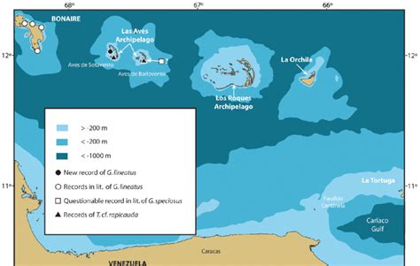 Map Of The Western Caribbean Islands Of Venezuela And Adjacent Bonaire Download Scientific