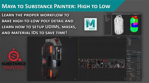 High To Low Poly Texture Baking With Substance Painter And Udims Youtube