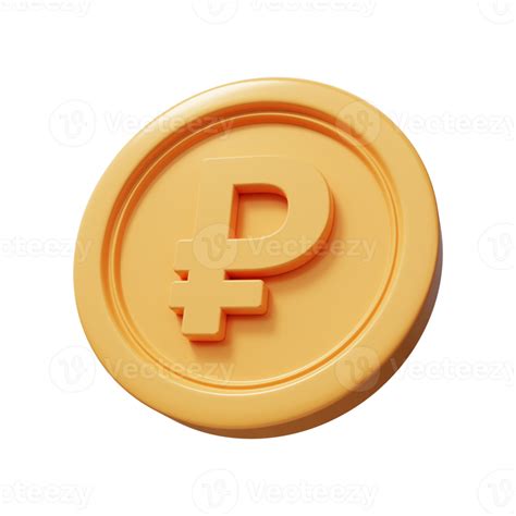 Ruble Gold Coin D Render Png