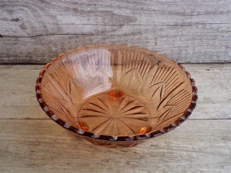 Vintage Amber Relief Bowl Fruit Bowl Thick Amber Coloured Etsy