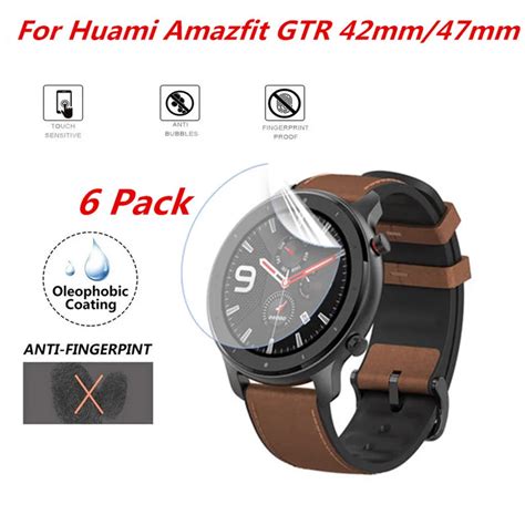 6 Pack Clear TPU Soft Film Screen Protector For Huami AMAZFIT GTR