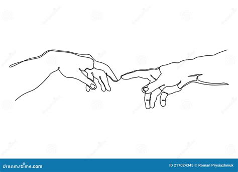 Continuous One Line Drawing Of Hands Going To Touch Together One Line Art Of Touching Fingers