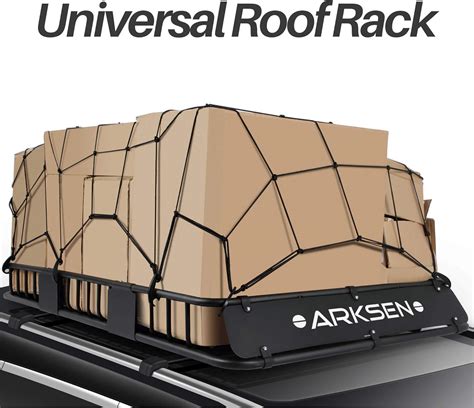 Arksen Heavy Duty 64 Inch Universal Roof Rack Cargo Extension With Net Car Top