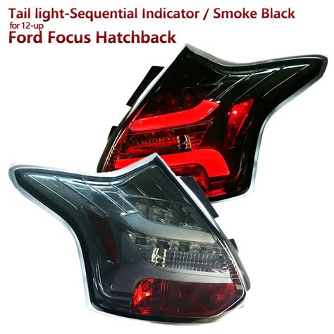 For Ford Hatchback Focus Smoke Black Housing Led Tail Lights Assembly Fit 2011 Up Cars With