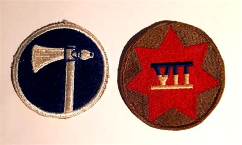 LOT INSIGNES U S Army WW2 Patches Tissus Authentiques EUR 12 00