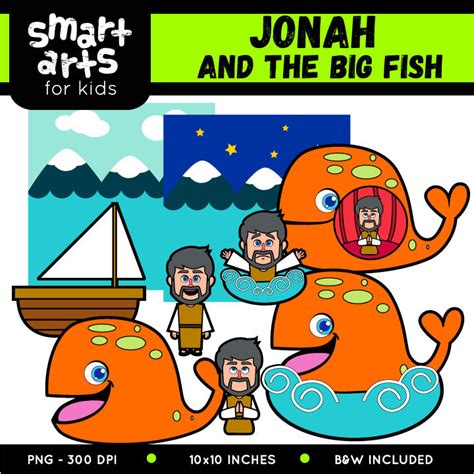 Jonah And The Big Fish Clip Art – Smart Arts for Kids