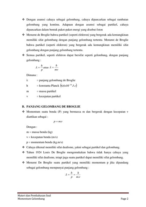 Solution Efek Compton Dan Panjang Gelombang De Broglie Studypool