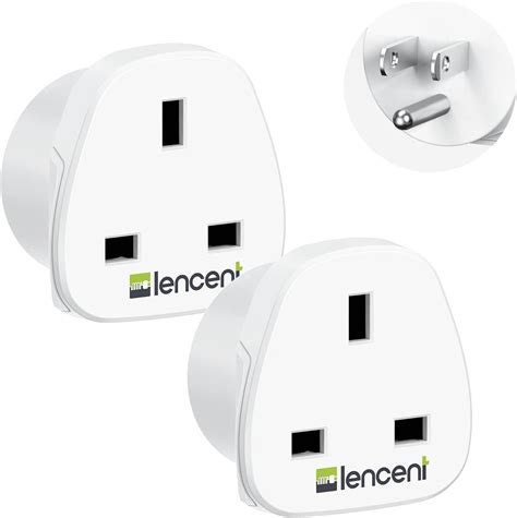 Amazon Lencent Uk To Us America Plug Adapter Pack Grounded Usa