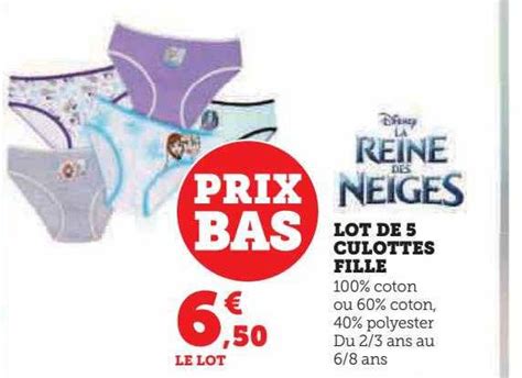 Promo Lot De 5 Culottes Fille La Reine Des Neiges Chez Hyper U