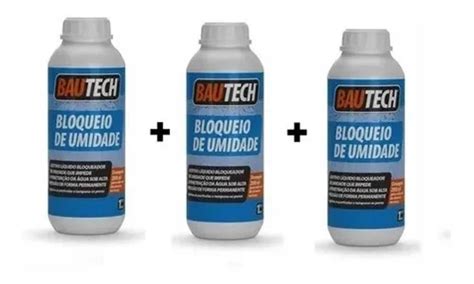 Kit 3 Unidades Bautech 1litro Bloqueio De Umidade Impermeabilizante