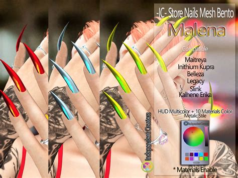 Second Life Marketplace Ic Store Nails Mesh Bento Malena Addme