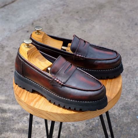 Jual Sepatu Kulit Asli Pria Loafer Burgundy Dan Black Cocok Untuk