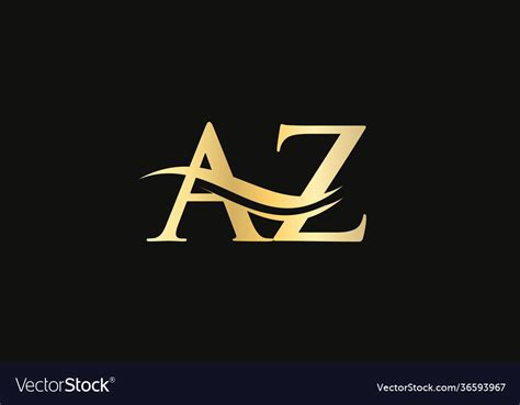 Swoosh letter az logo design for business Vector Image