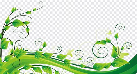 Green Leaf Vines Illustration Microsoft Powerpoint Template Ecology