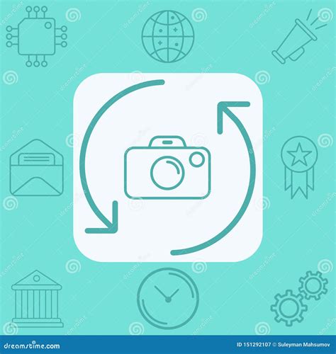 Rotate Camera Vector Icon Sign Symbol Stock Vector Illustration Of