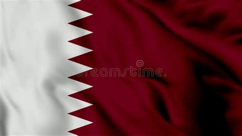 Flag Of The Qatar Waving D Animation Seamless Looping Qatar Flag