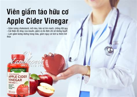 Viên Giấm Táo Giảm Cân Apple Cider Vinegar 1200mg Giá Tốt Eva