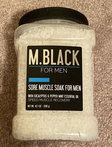 M Black For Men Sore Muscle Soak 42 Oz Eucalyptus Peppermint Oil Bath