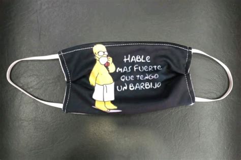 Tapabocas homero Simpson Simpson hablé más fuerte que tengo un barbijo