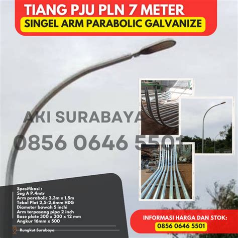 Jual Tiang Pju Oktagonal Meter Parabolic Single Arm Hot Deep Galvanis