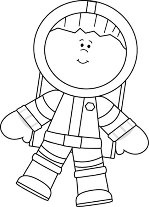 Astronaut Clip Art Black And White