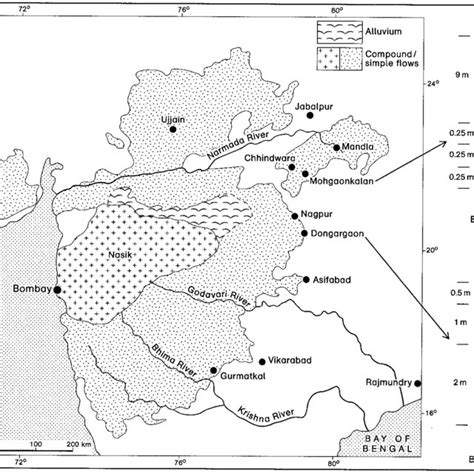 Location Map Showing The Outcrop Of The Deccan Traps And The Major