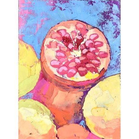 Pomegranate Painting Original Art Impasto Painting Fruit | Etsy