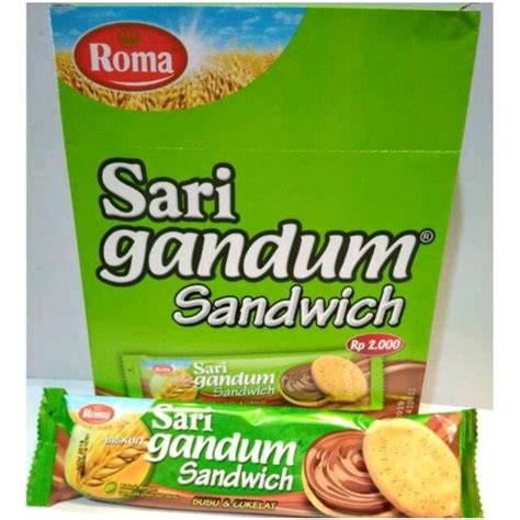 Jual Biskuit Roma Sari Gandum Sandwich Susu Coklat Kemasan Box Gr