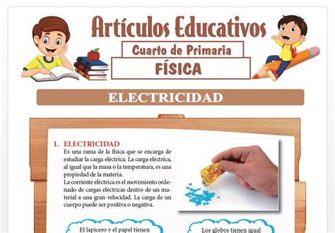 La Electricidad Para Cuarto De Primaria Actividades Educativas