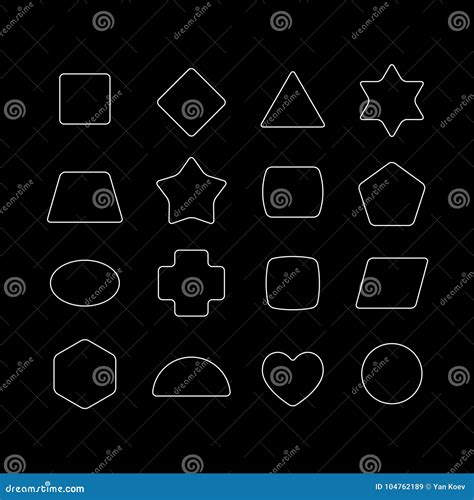 Geometric Shapes With Rounded Corners Set Stock Vector Illustration