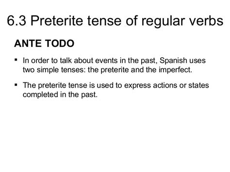 List Of Regular Preterite Tense Verbs Printable Templates Free